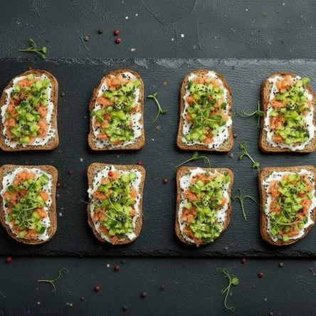 Брускетта с лососем