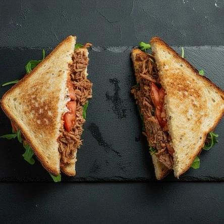 Сендвич с томлеными щечками