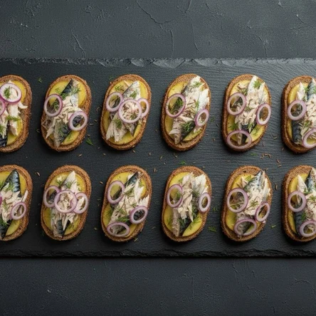 Брускетта со скумбрией холодного копчения