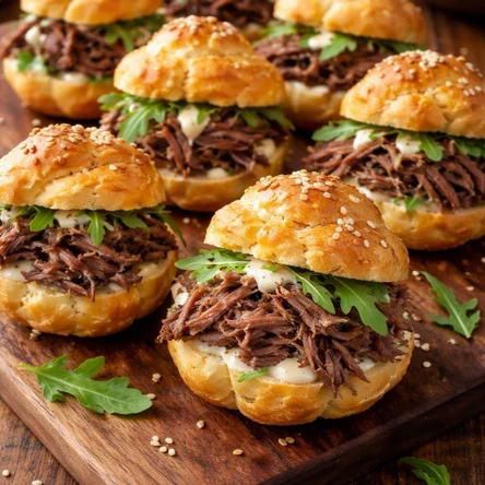 Профитроли с томленной говядиной